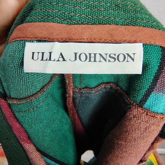 ULLA JOHNSON Marjani in Souk Pleated Striped Cotton Shorts Size 6 - Picture 4 of 15